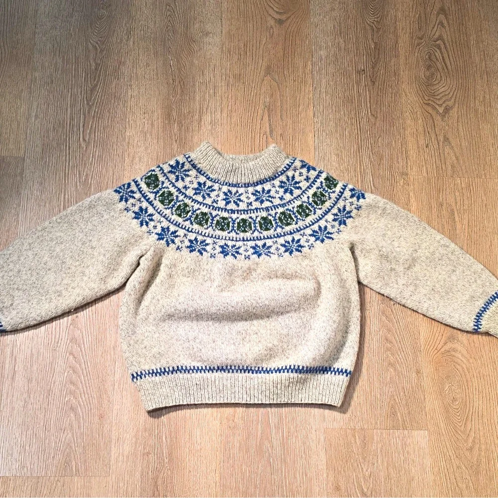 Vintage Danspin Wool Fair Isle Knit Pullover Sweater Crewneck Long Sleeve S